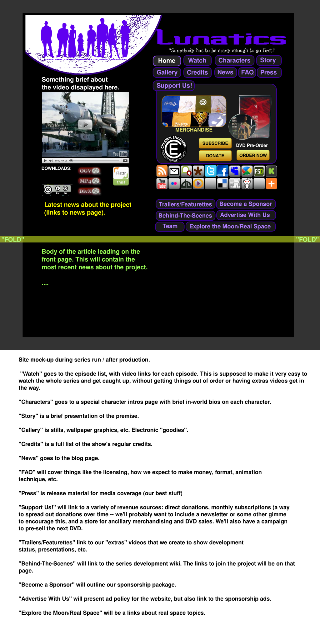 Lunatics Web Site Is Coming Together