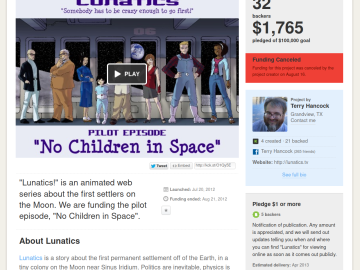 Changing Our Fund-Raising Strategy Canceled Pilot Kickstarter (Screencap)