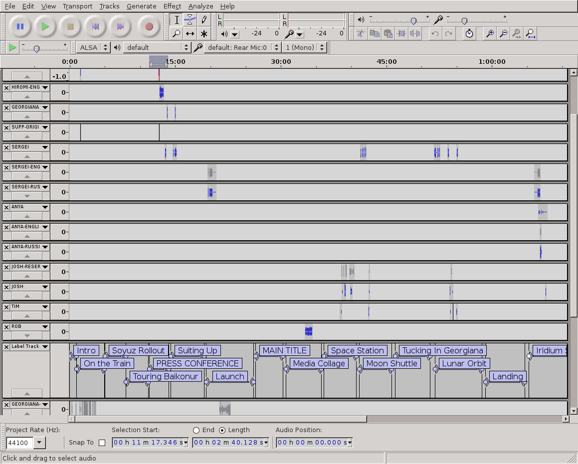 Currently mixing voices for the pilot episode