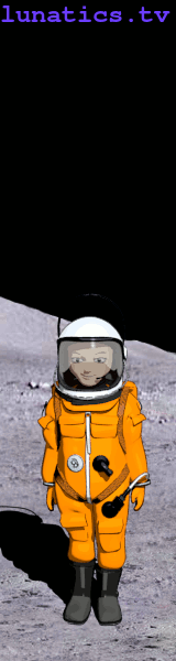 Georgiana somersault in spacesuit, on Moon