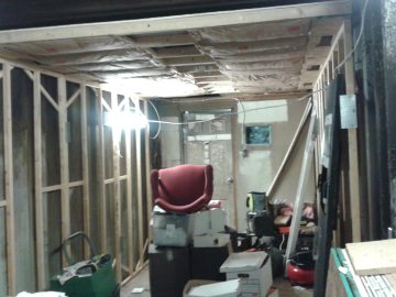 Infrastructure Projects Update Partially installed framing for office extension.