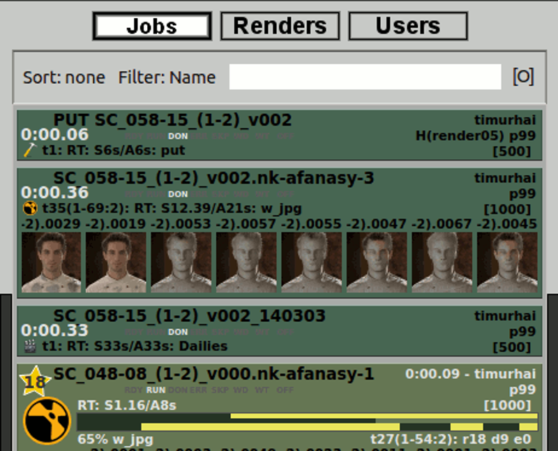 Afanasy Jobs GUI