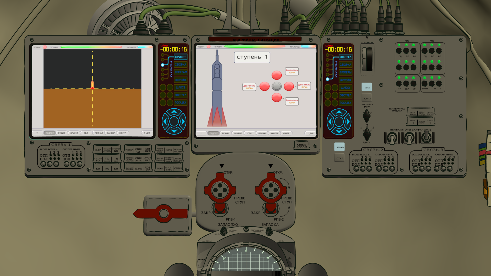 Materials Rigging for Console Lights and Screens Soyuz-SF Console
