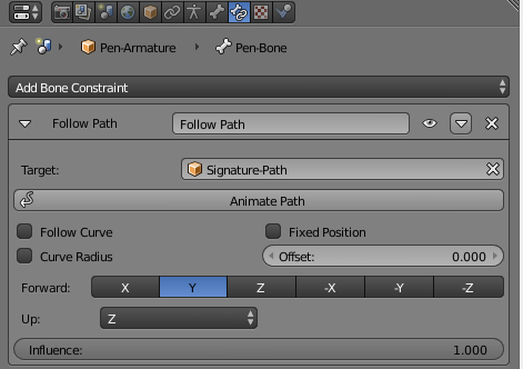 Follow-path constraint