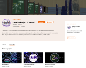 Playlists of videos on the Lunatics Channel on our PeerTube server