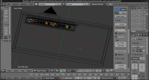 Blender screen capture in wireframe mode, of PLSS control panel, work in progress.
