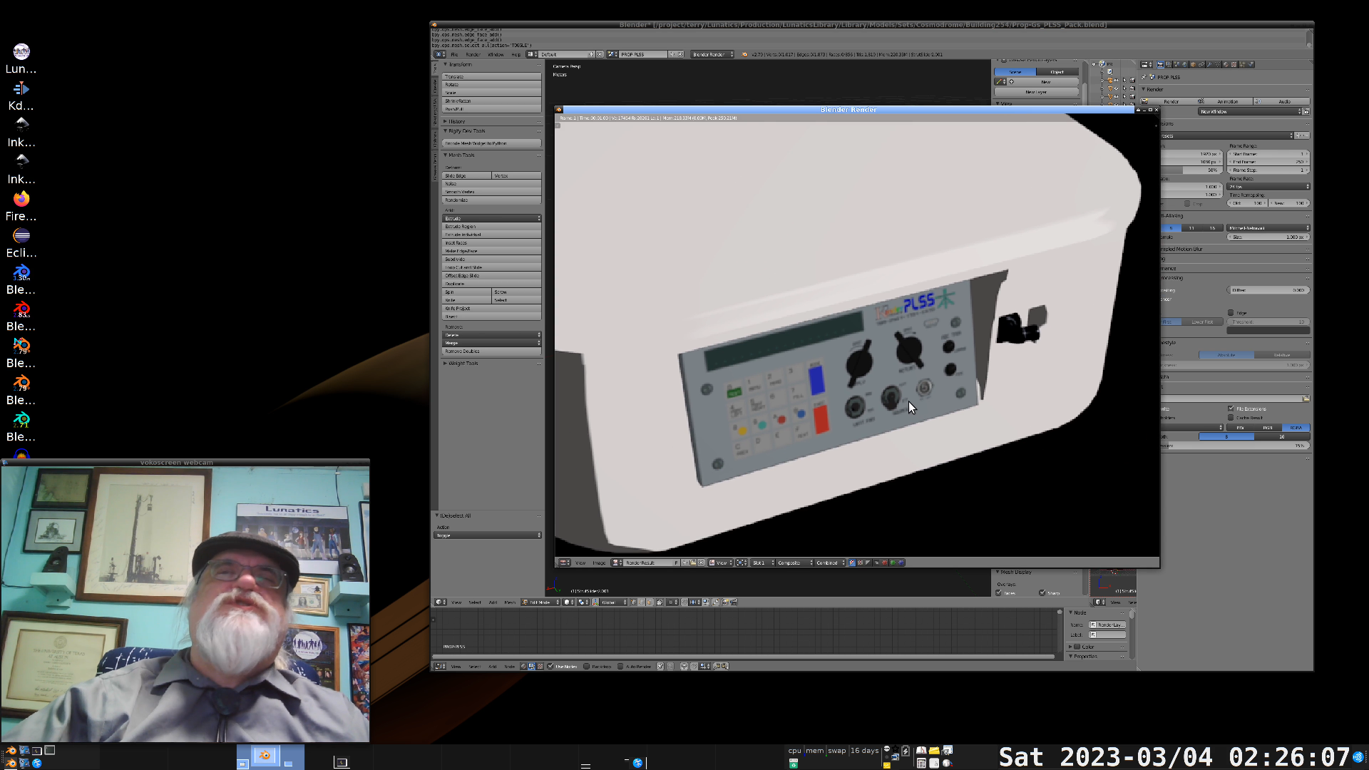 February 2023 Summary Screen capture from screencast on PLSS prop.