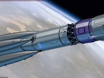 July 2023 Summary Still from pod-staging sequence for Soyuz Flight