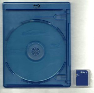Blu-Ray disk compared to SD Flash Card