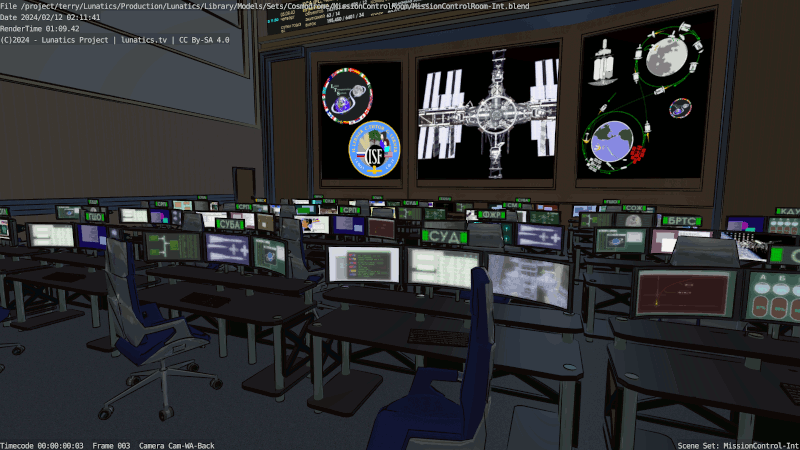 Animated Set Dressing of Mission Control Room