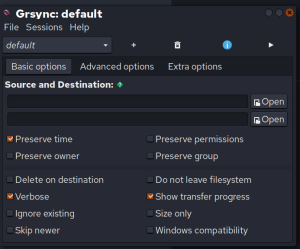 Grsync Advanced Options
