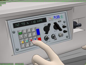 August 2024 Summary Hand in front of control panel.
