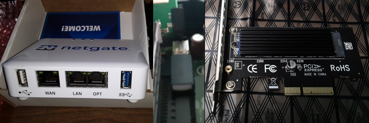 VPN, USB drive, NVME drive