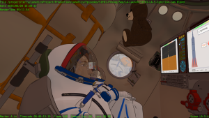 Soyuz interior shot at launch.