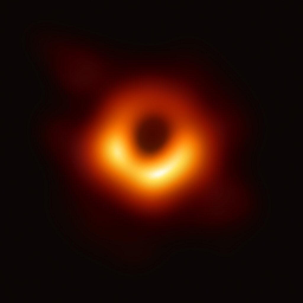 Orange ring, with two brighter blobs in the lower part of the ring.