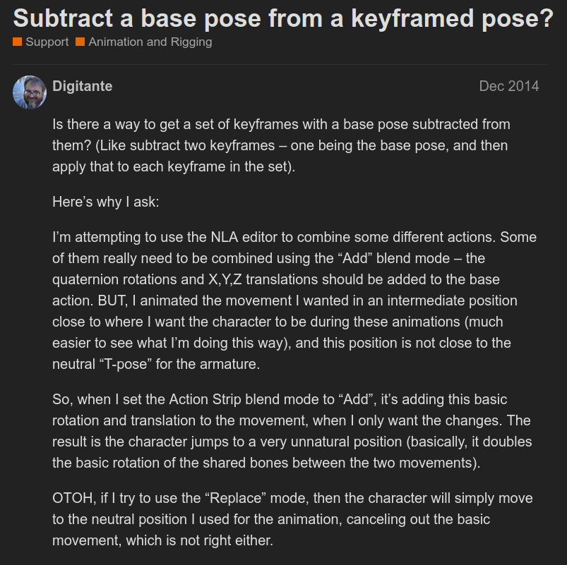 2014 Post about Subtracting a Base Pose