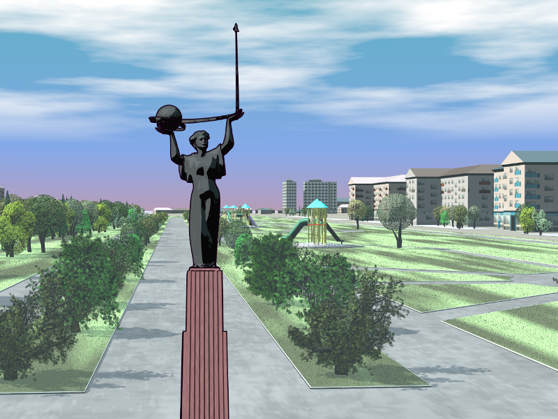 Stele to Science and Space - experimental exterior