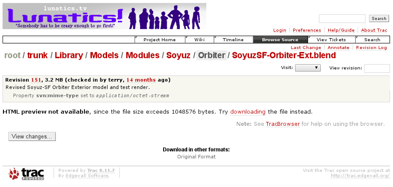 Soyuz Orbiter in Trac/Subversion