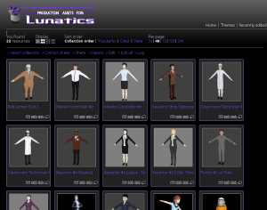 Resource Space web capture, showing Characters Theme