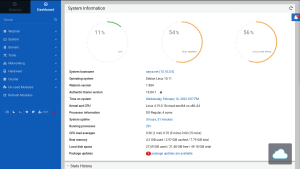 Webmin is an older server management software that works through the web