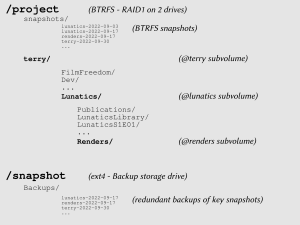 Diagram of subvolume hierarchy on /project