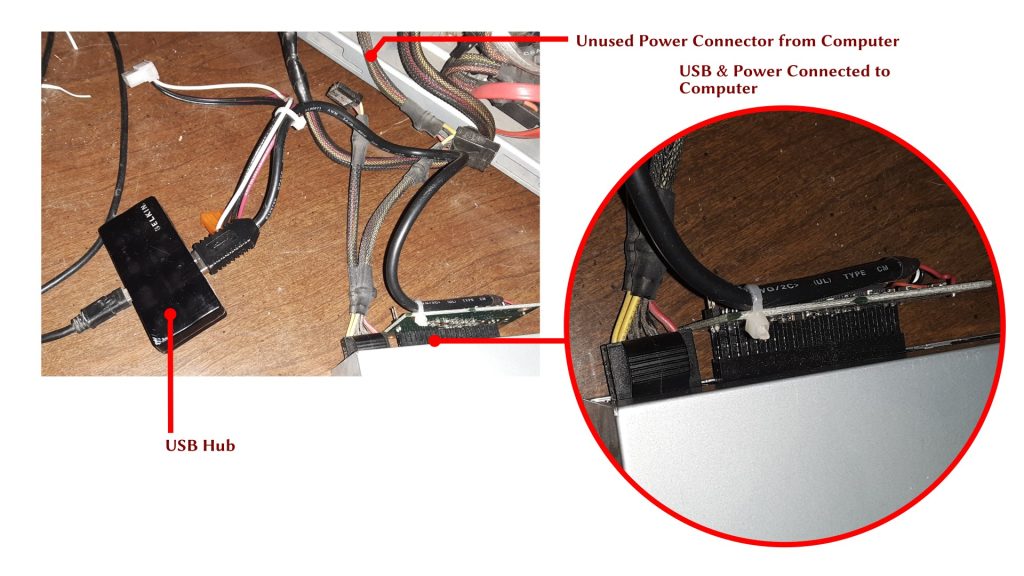 Connections to the DVD drive from my workstation.