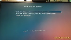 Grub boot menu for AV Linux.