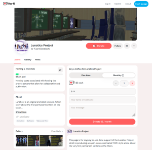 Ko-Fi Portal for Lunatics Project