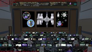 Overview of Mission Control from back of room.