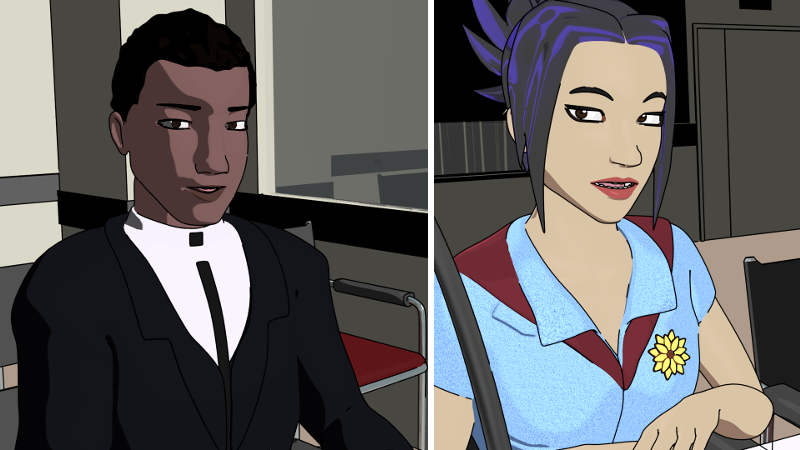 Reporter #1 and Hiromi Lerner from press conference test stills