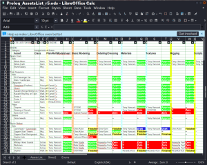 LibreOffice Calc spreadsheet.