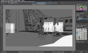 Krita, with a Multilayer EXR image open.