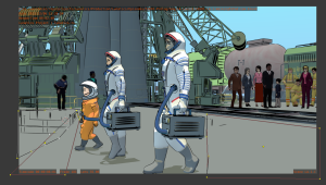 LA-1-C shot in composite file, with rotoscoping.